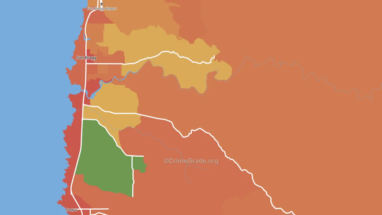 Redwood Lodge, CA Map of Vandalism Rates