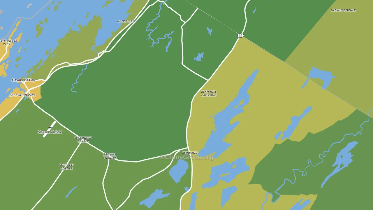 Redwood, NY Map of Vandalism Rates