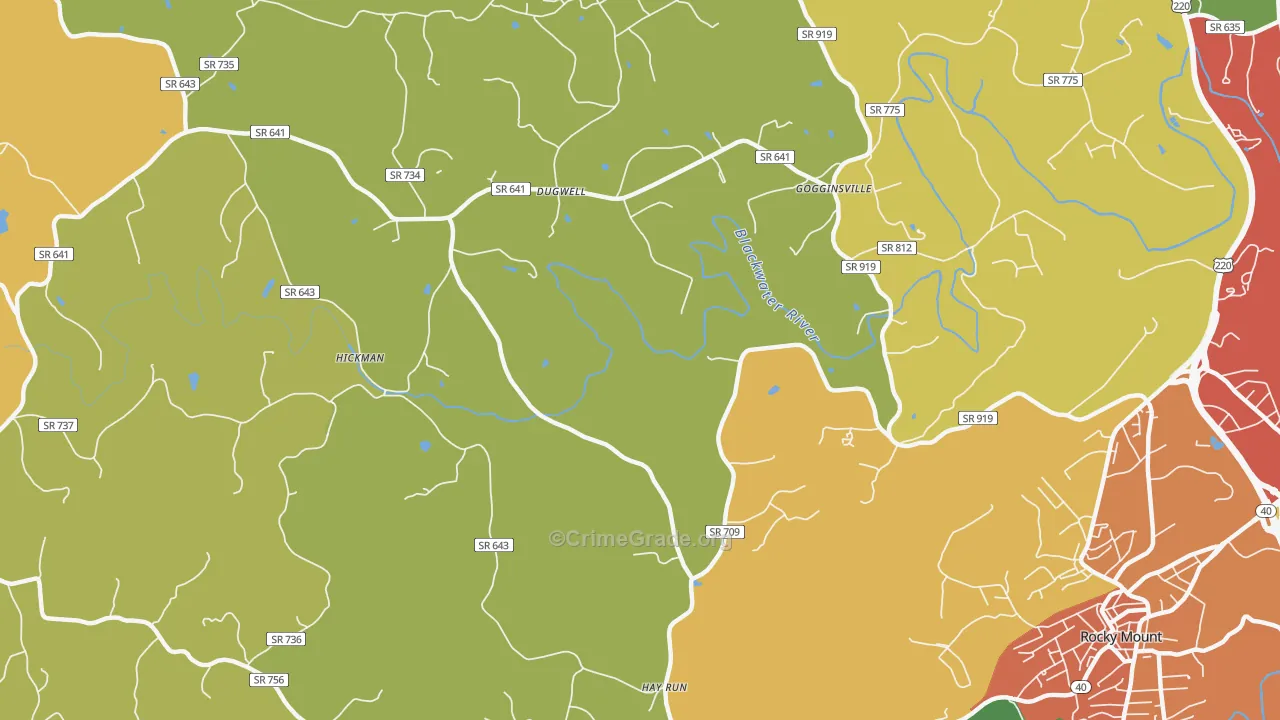 Redwood, VA Map of Vandalism Rates