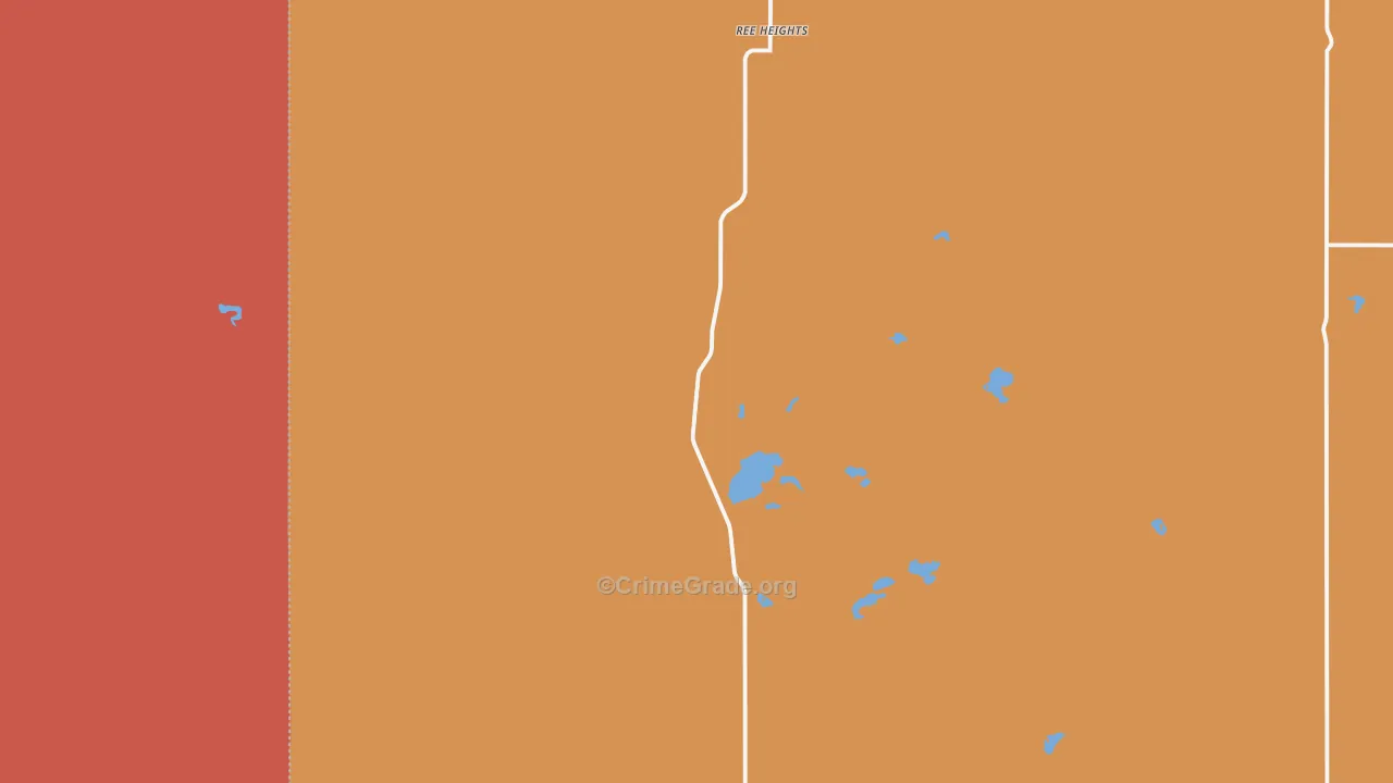 Ree Heights, SD Map of Vandalism Rates