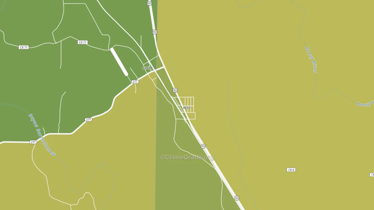 Reed, AR Map of Vandalism Rates