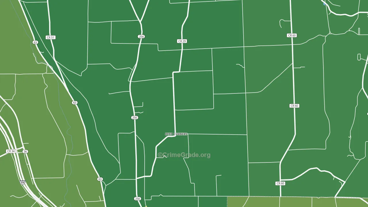 Reed Corners, NY Map of Vandalism Rates