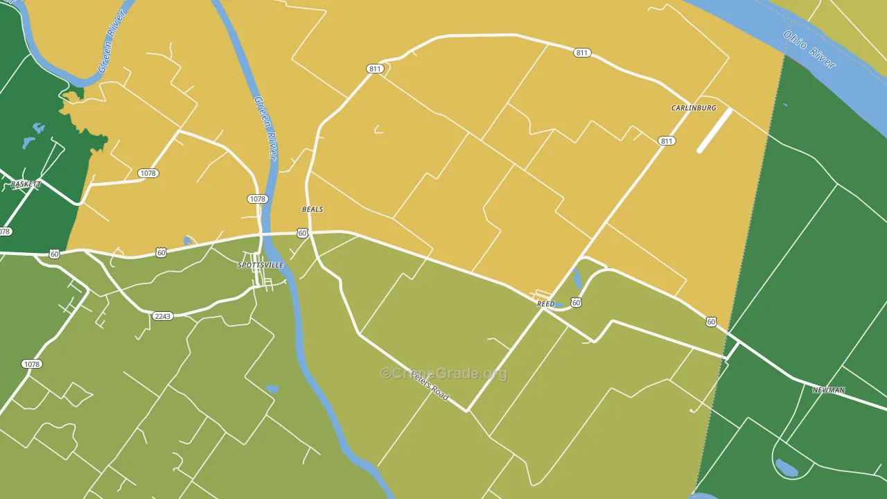 Reed, KY Map of Vandalism Rates