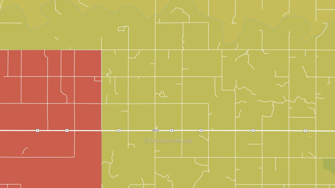 Reed, OK Map of Vandalism Rates
