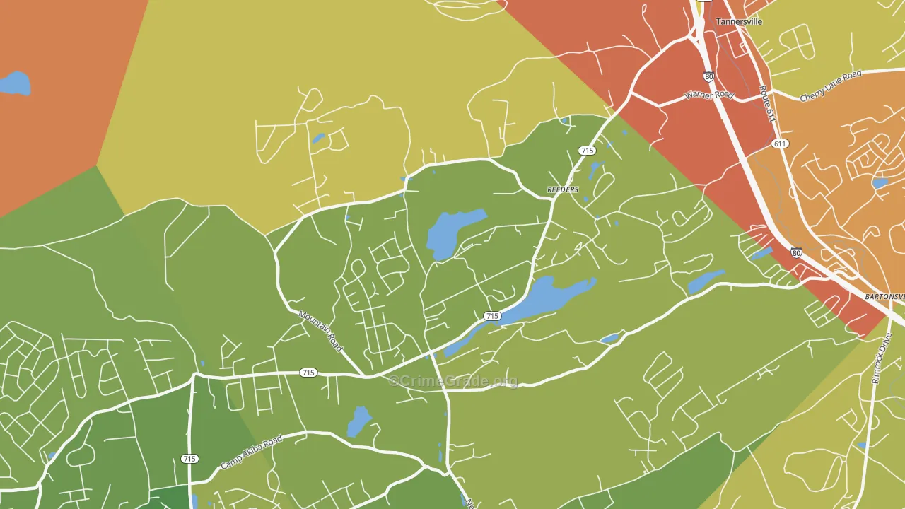 Reeders, PA Map of Vandalism Rates