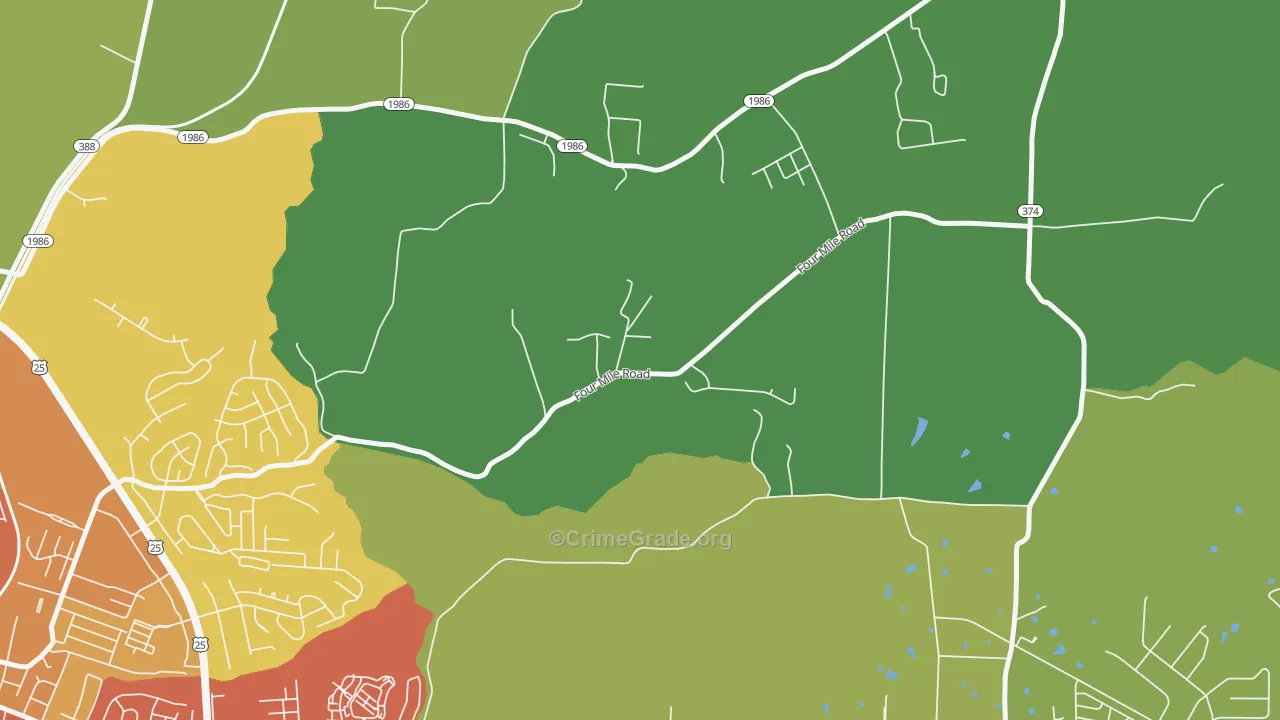 Reeds Crossing, KY Map of Vandalism Rates