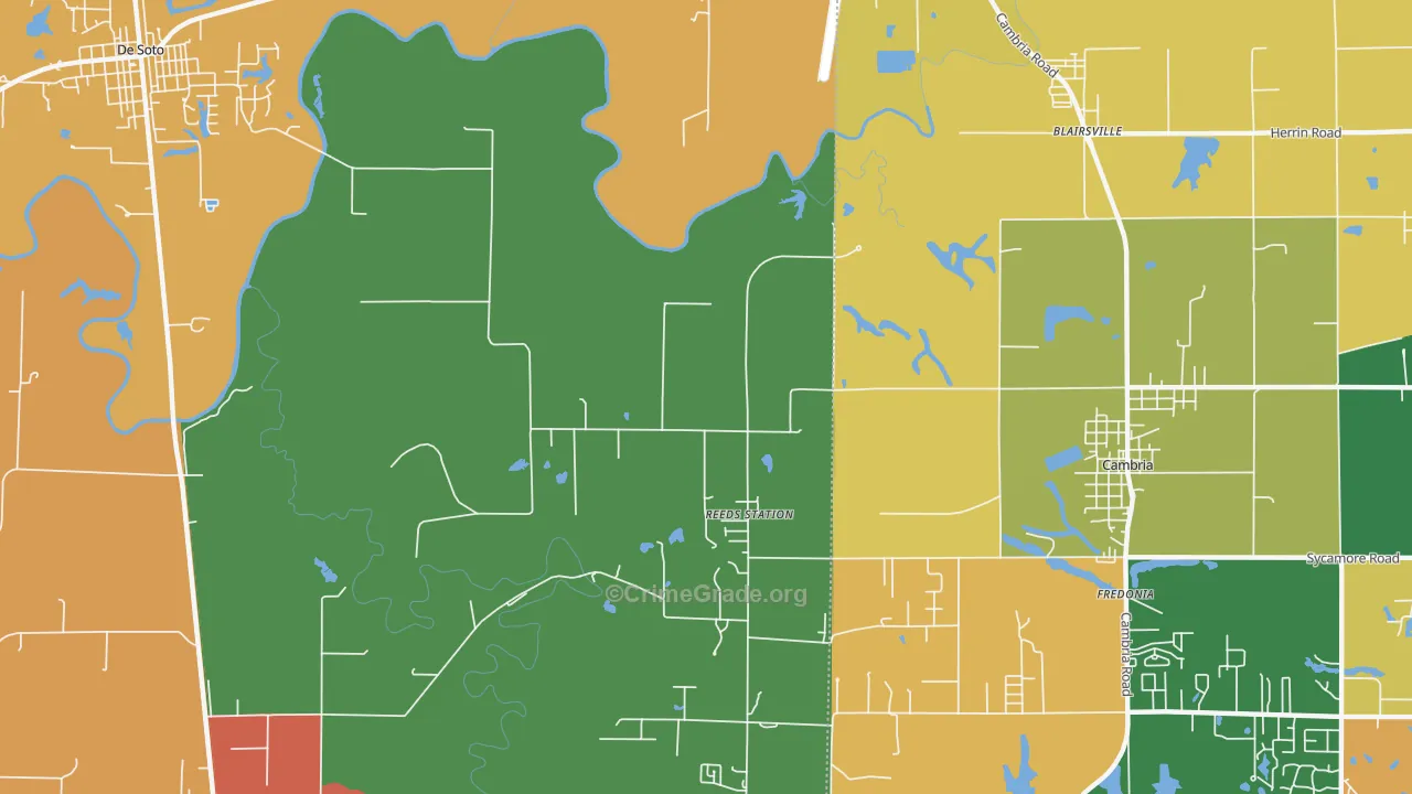 Reeds Station, IL Map of Vandalism Rates