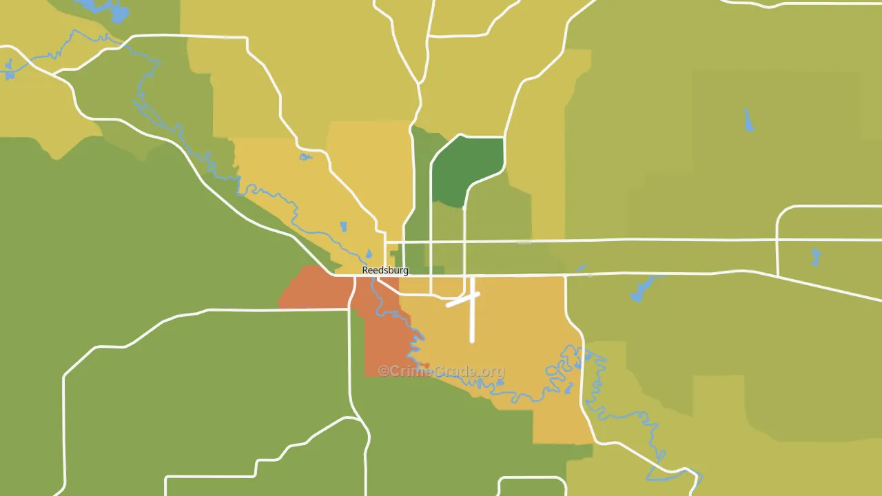 Reedsburg, WI Map of Vandalism Rates