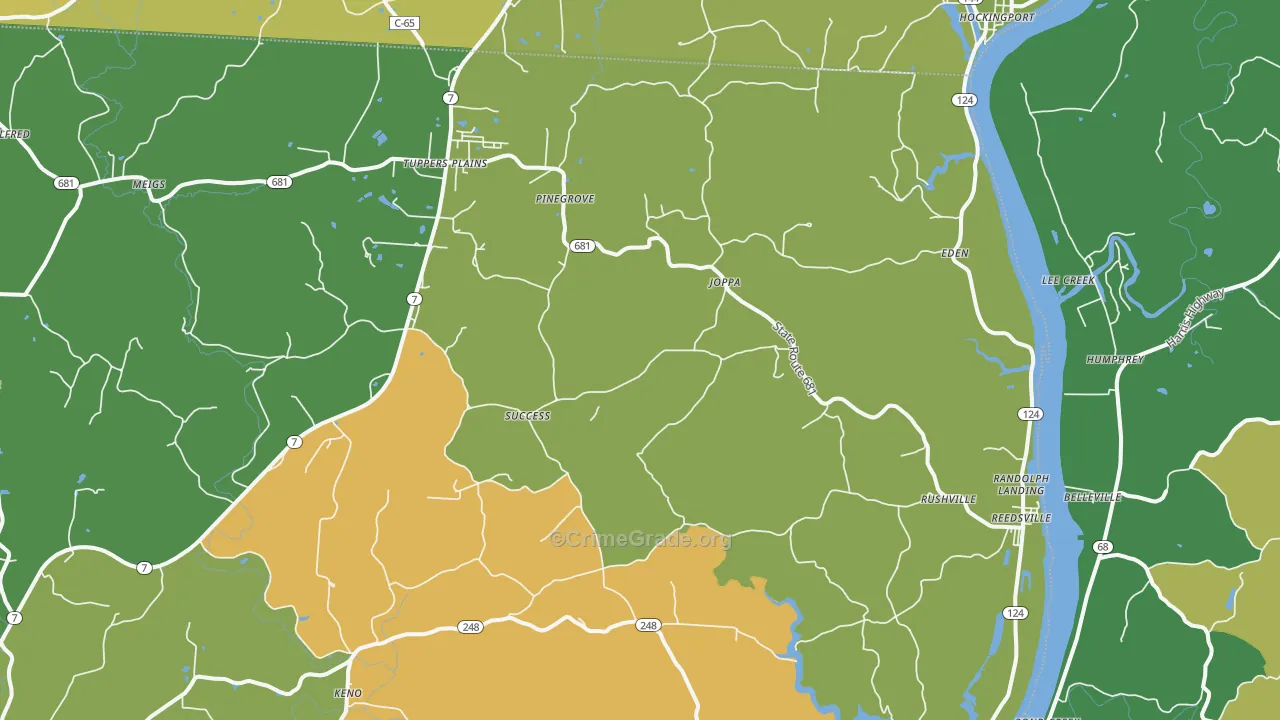 Reedsville, OH Map of Vandalism Rates