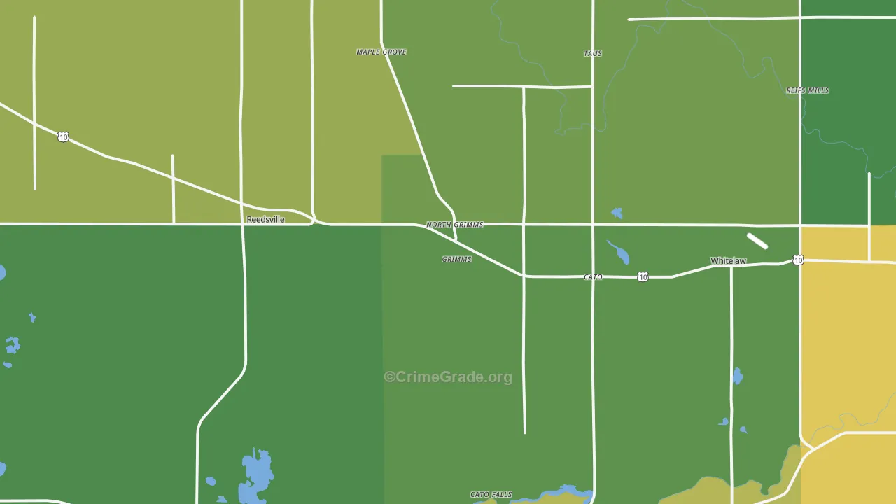 Reedsville, WI Map of Vandalism Rates