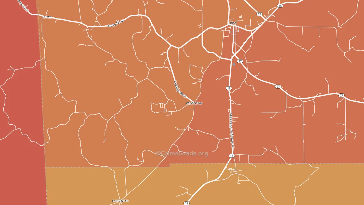 Reedtown, MS Map of Vandalism Rates