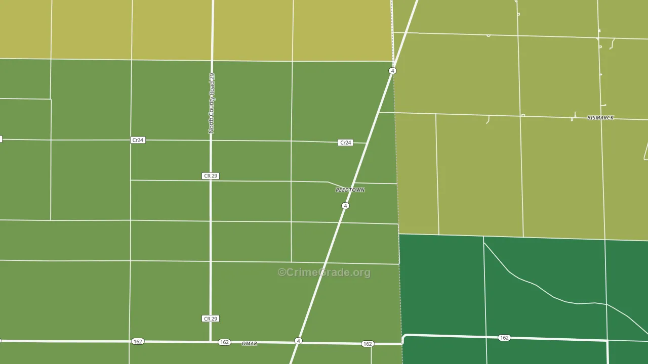 Reedtown, OH Map of Vandalism Rates