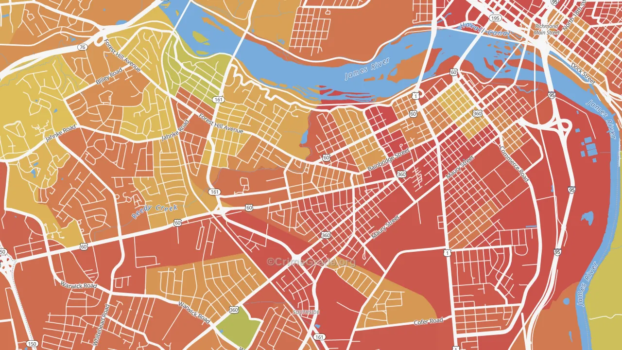 Reedy Creek, Richmond, VA Map of Vandalism Rates