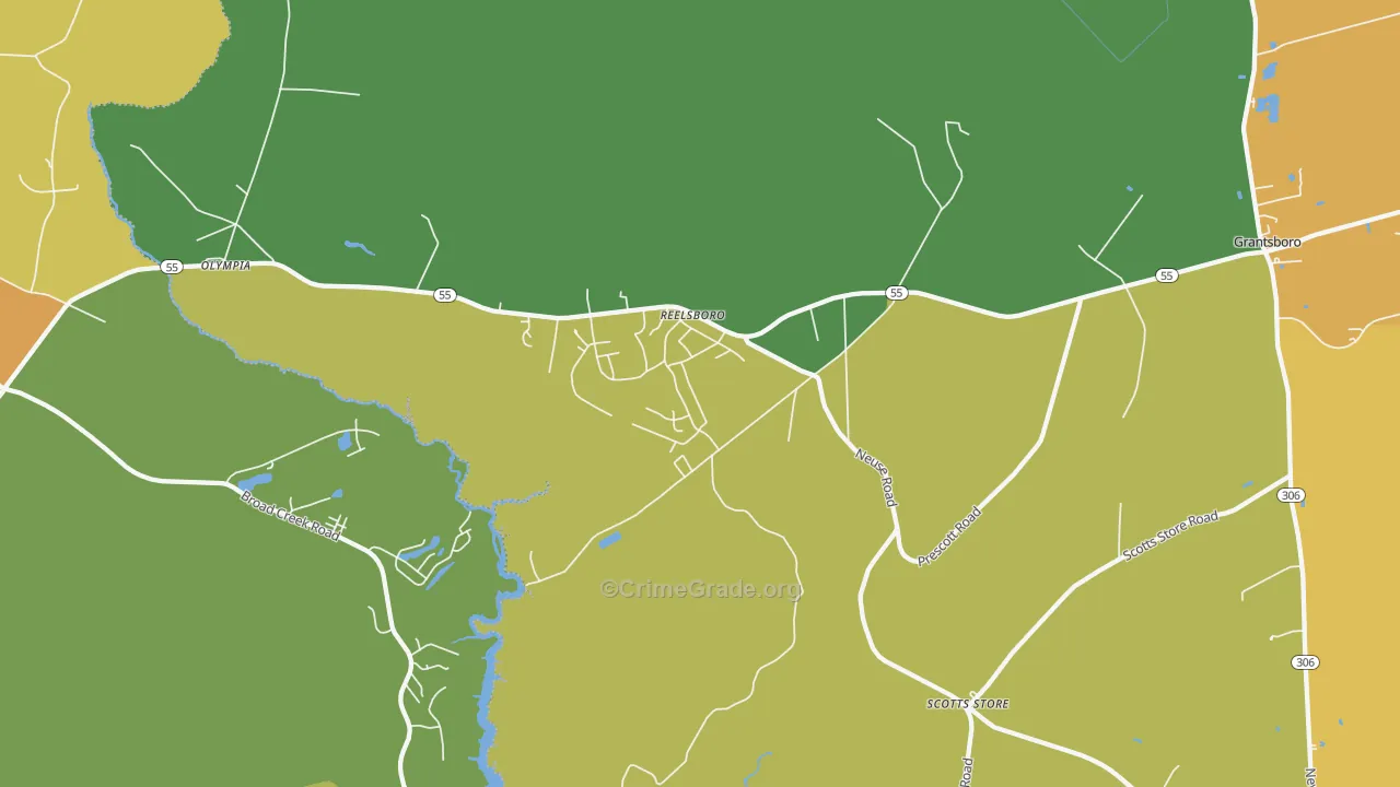 Reelsboro, NC Map of Vandalism Rates