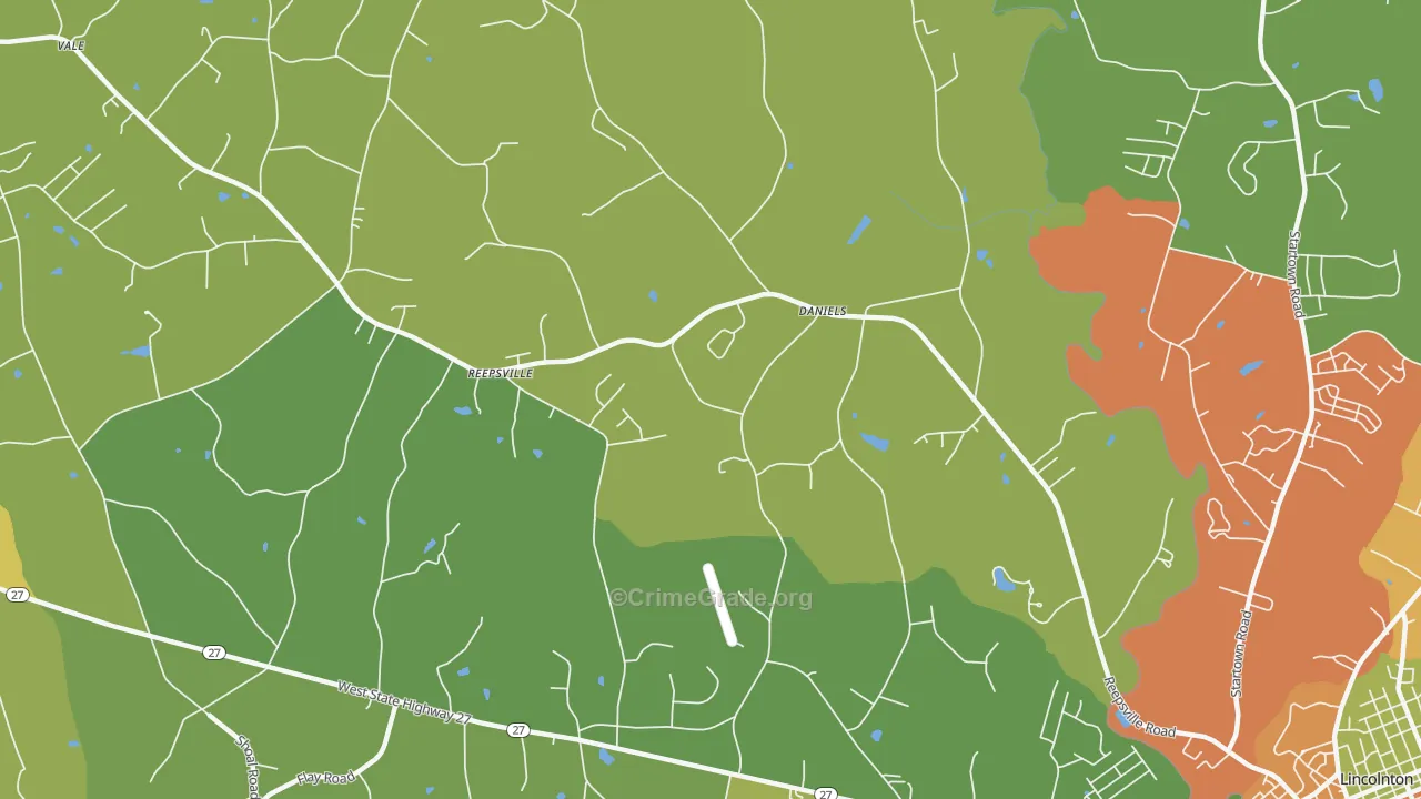 Reepsville, NC Map of Vandalism Rates