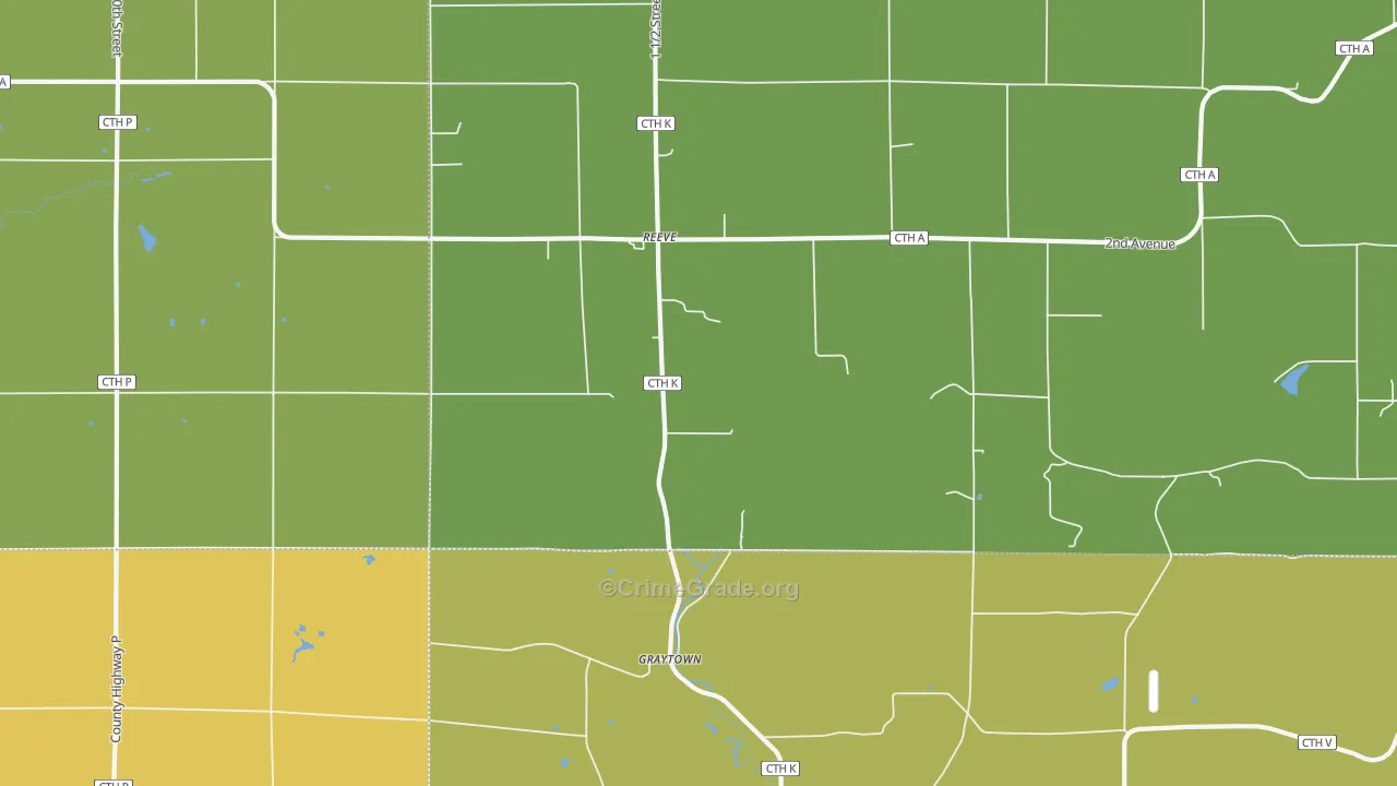 Reeve, WI Map of Vandalism Rates