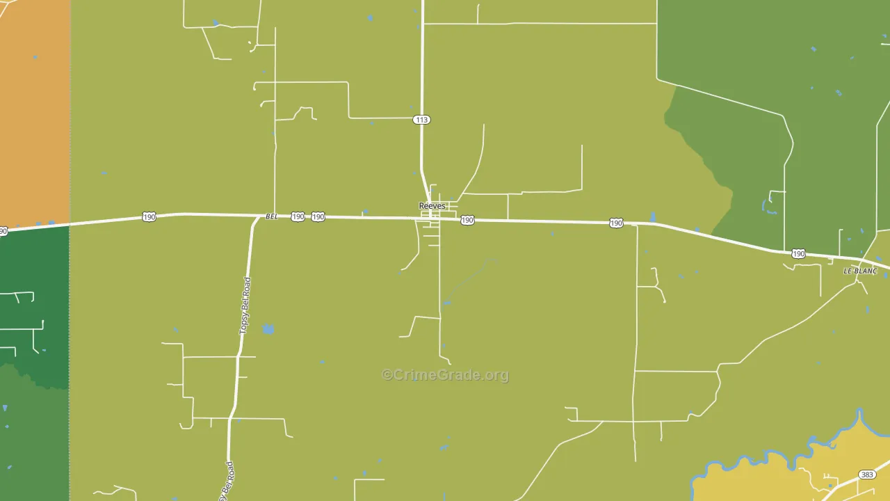 Reeves, LA Map of Vandalism Rates