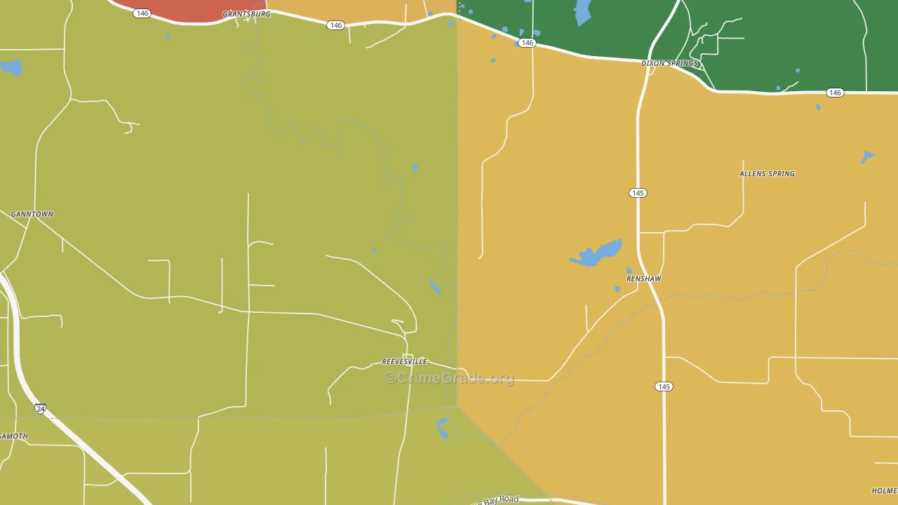 Reevesville, IL Map of Vandalism Rates