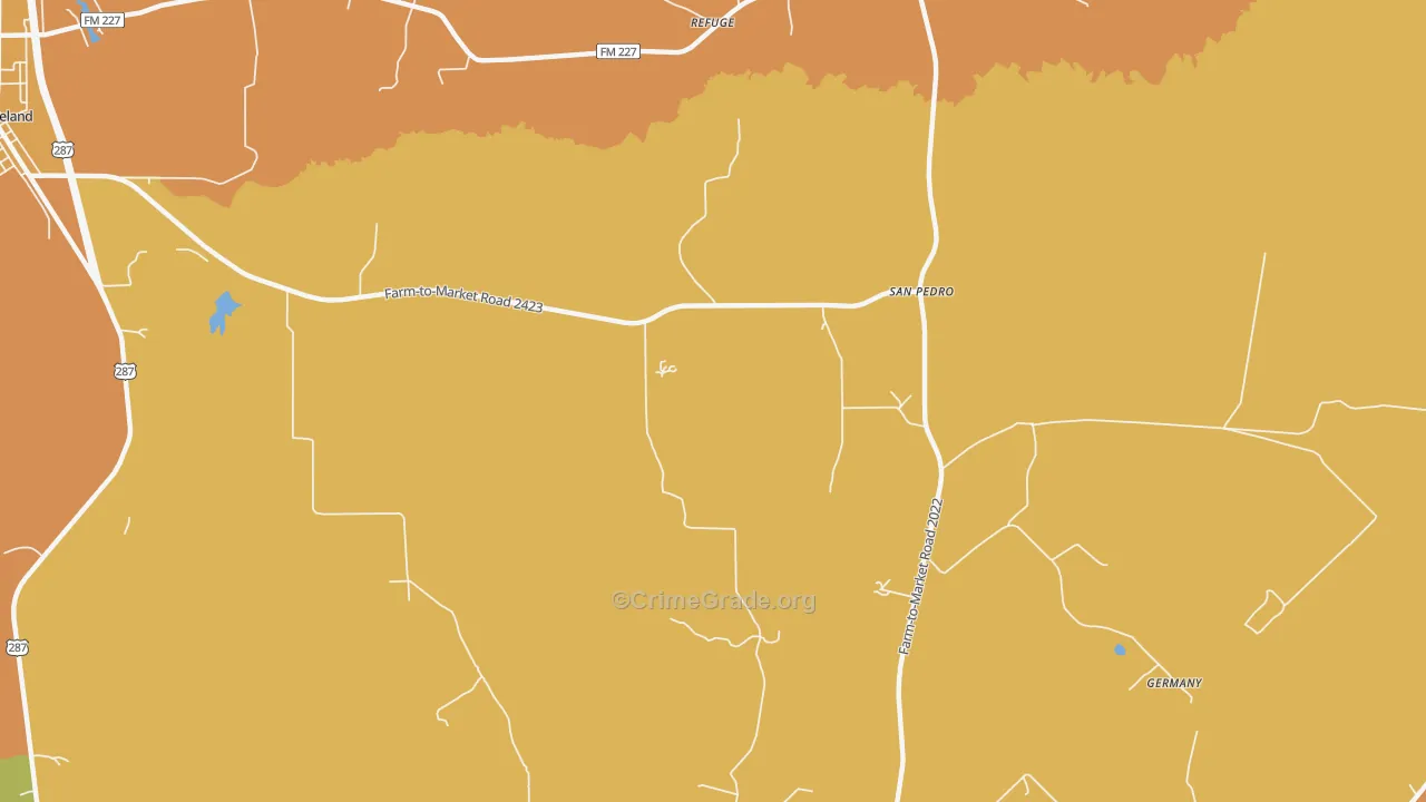 Refuge, TX Map of Vandalism Rates
