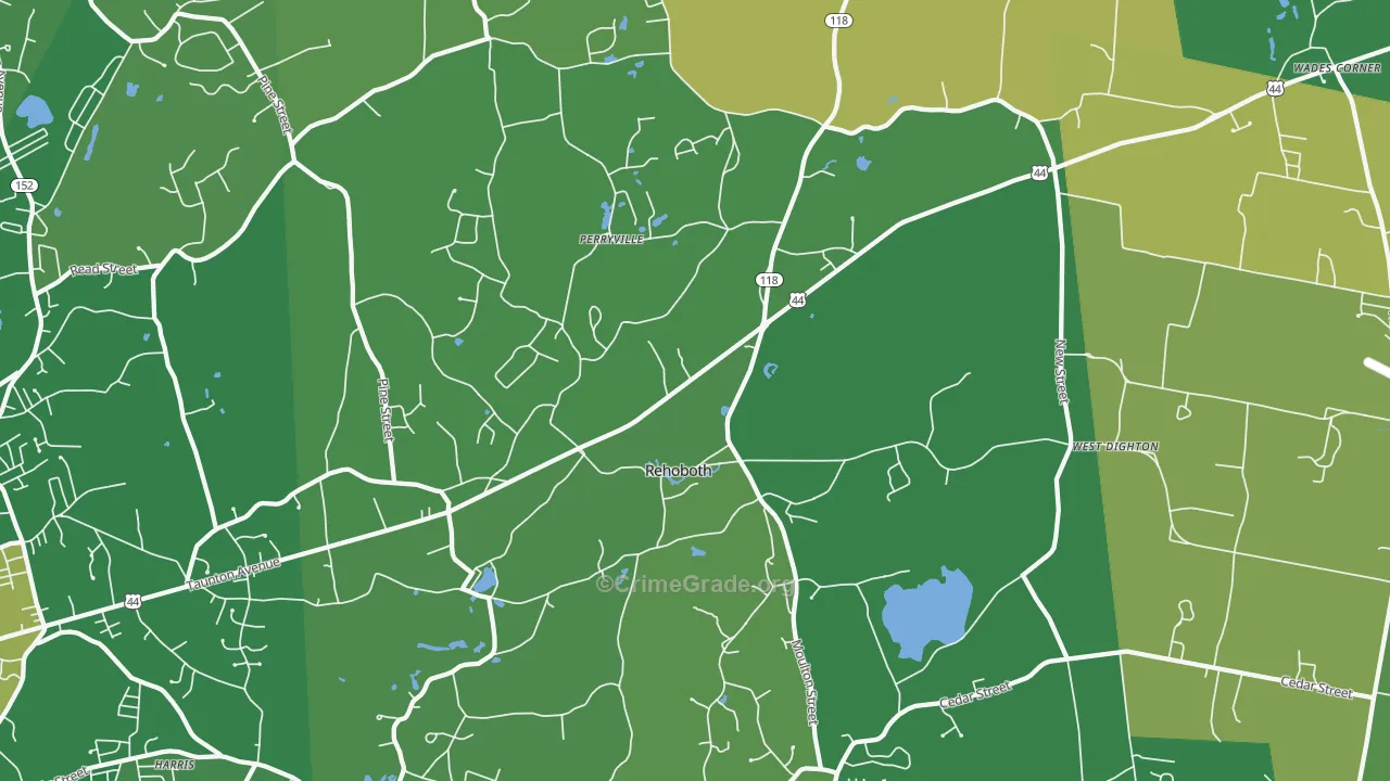 Rehoboth, MA Map of Vandalism Rates