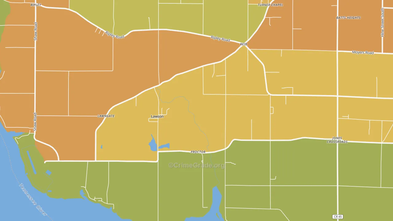 Reid, AL Map of Vandalism Rates
