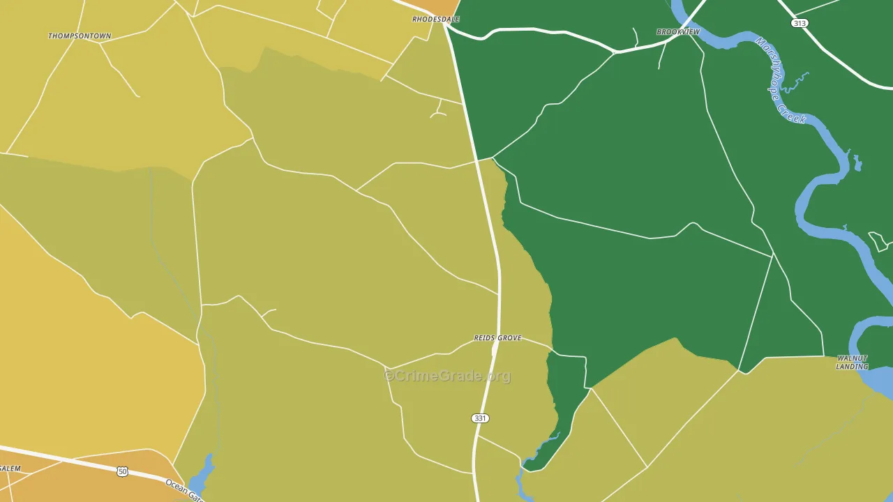 Reids Grove, MD Map of Vandalism Rates