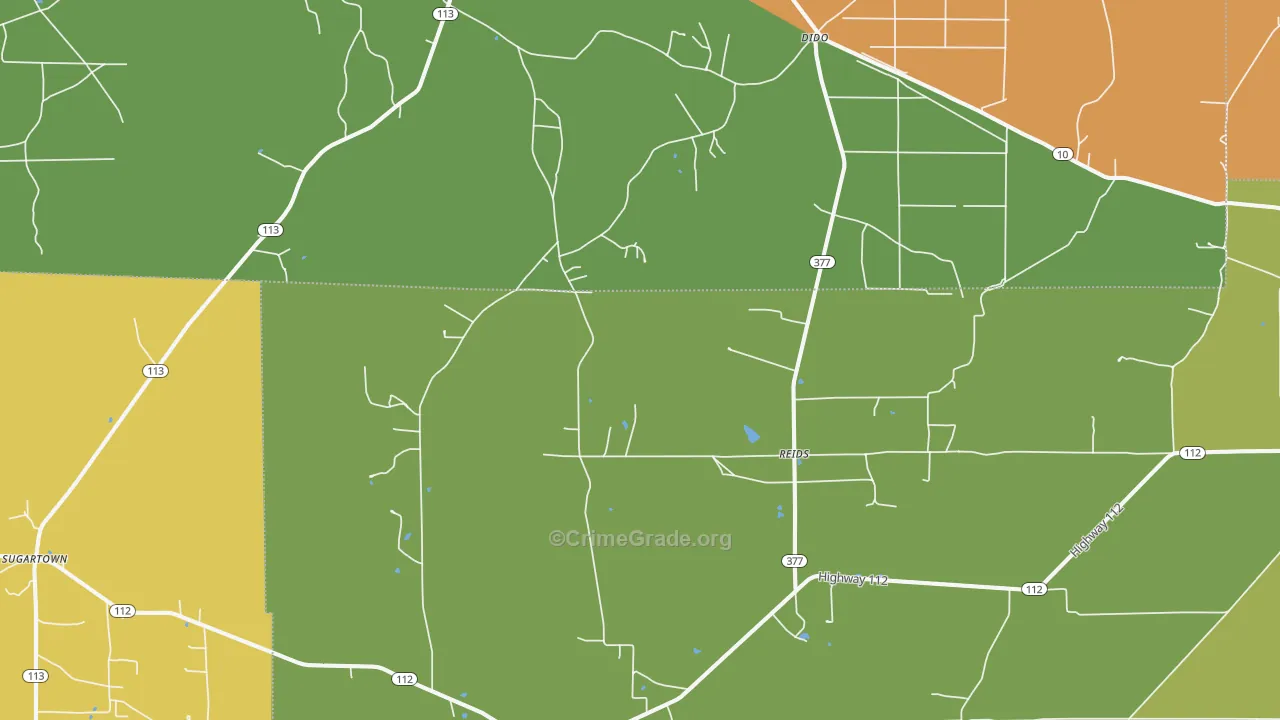 Reids, LA Map of Vandalism Rates