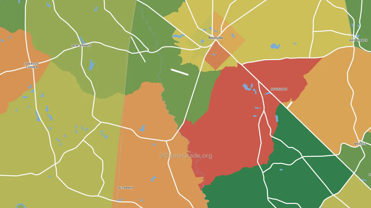 Reidsville, GA Map of Vandalism Rates