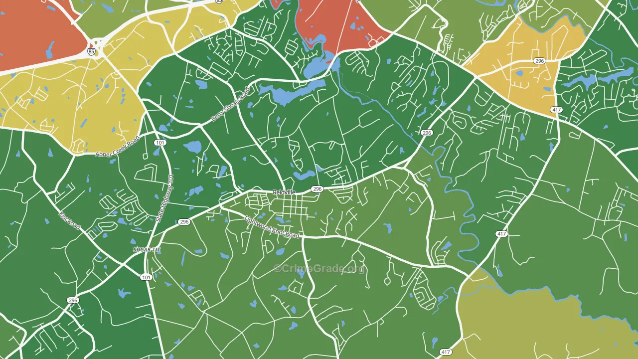 Reidville, SC Map of Vandalism Rates