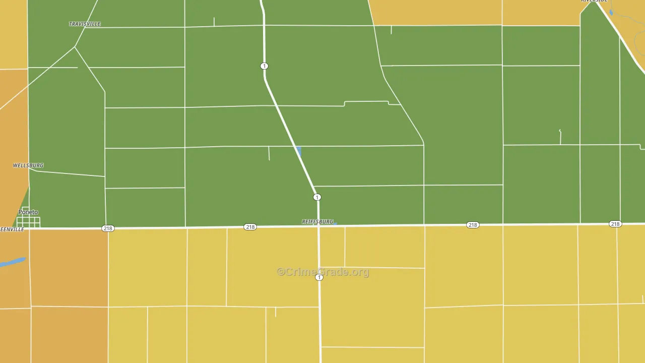 Reiffsburg, IN Map of Vandalism Rates