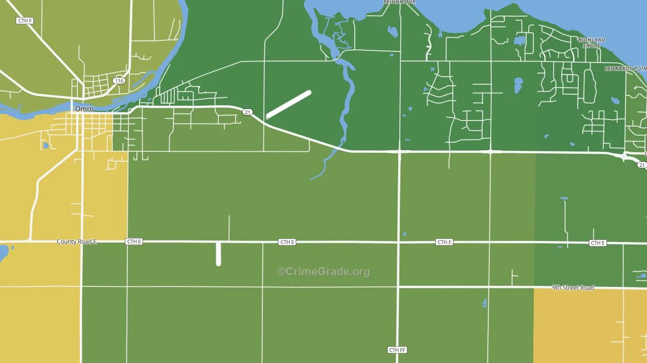 Reighmoor, WI Map of Vandalism Rates