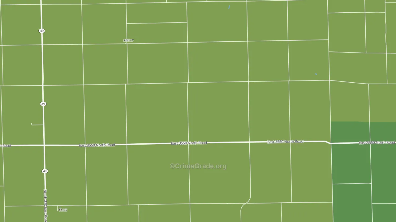 Reilly, IL Map of Vandalism Rates