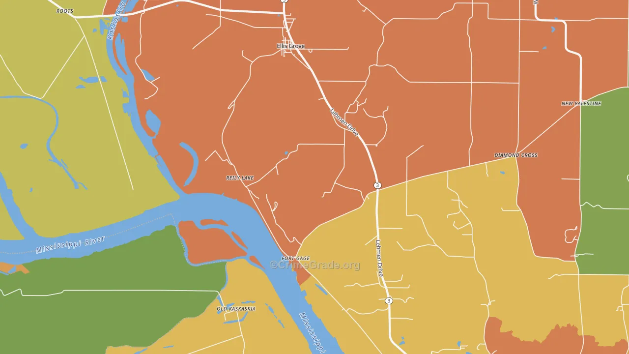 Reily Lake, IL Map of Vandalism Rates