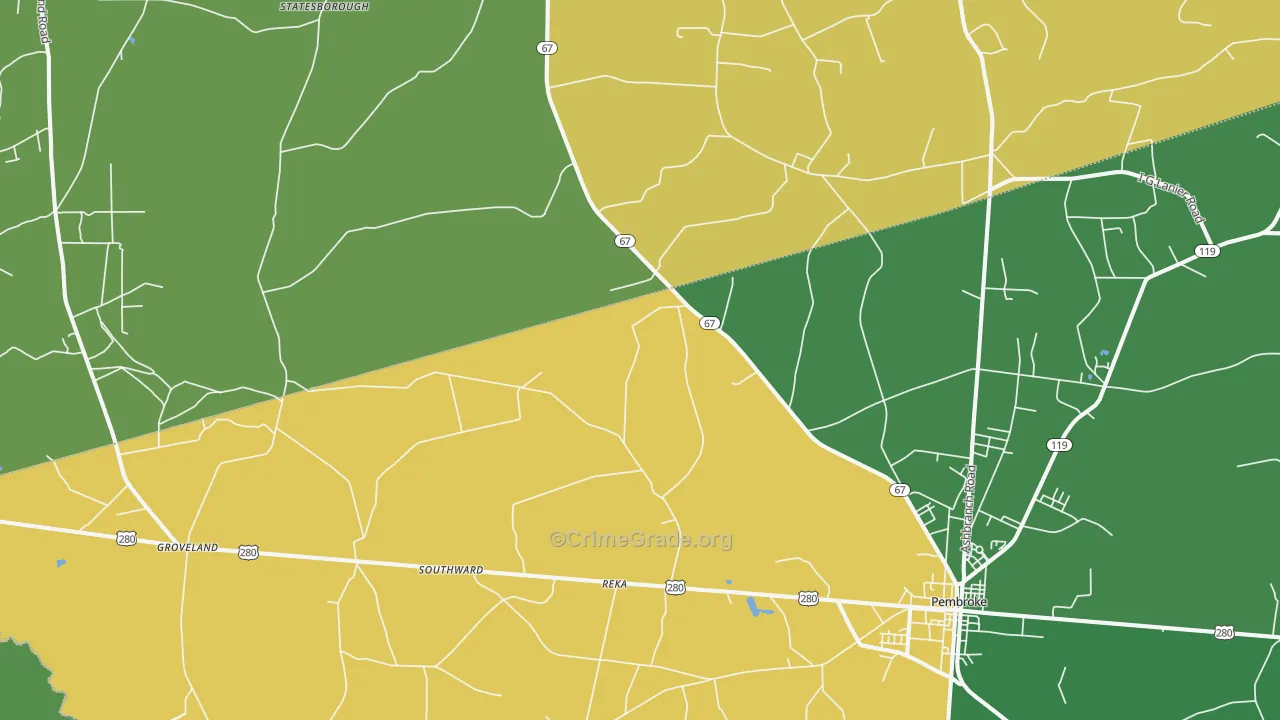 Reka, GA Map of Vandalism Rates