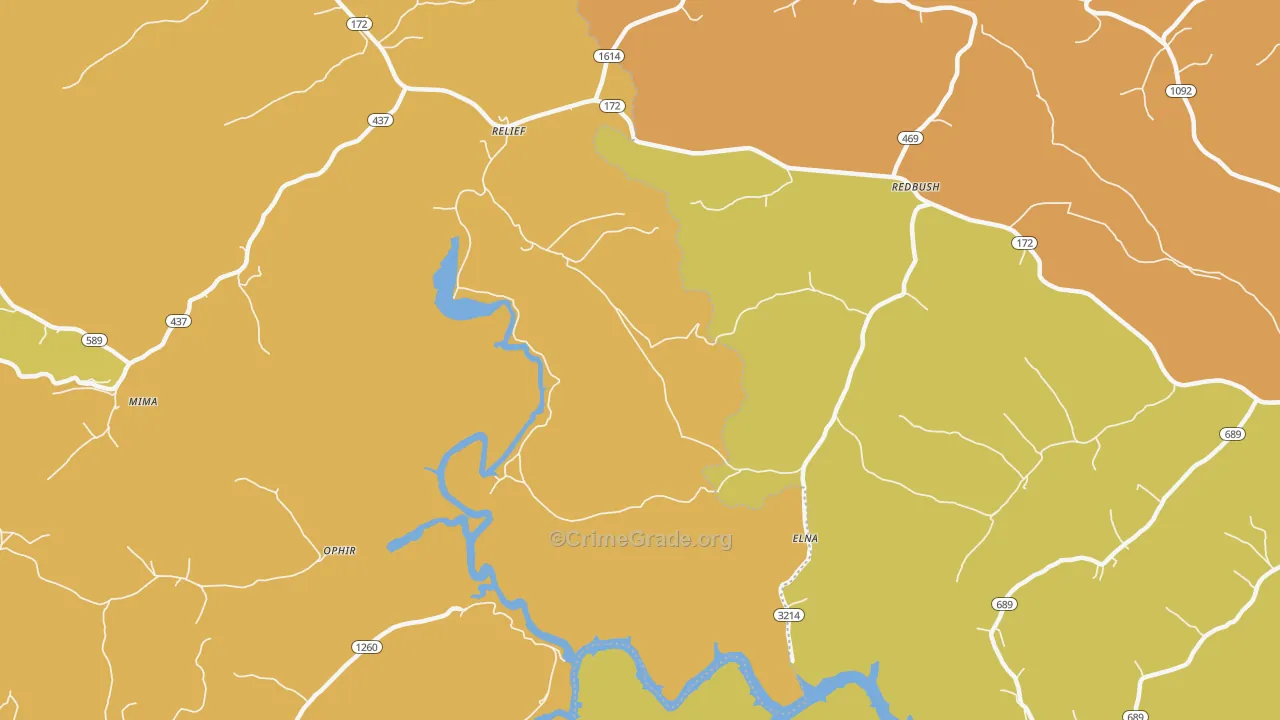 Relief, KY Map of Vandalism Rates
