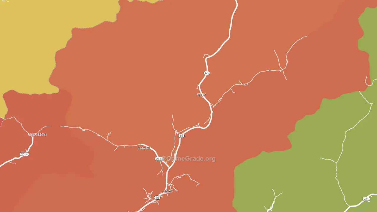 Rella, KY Map of Vandalism Rates