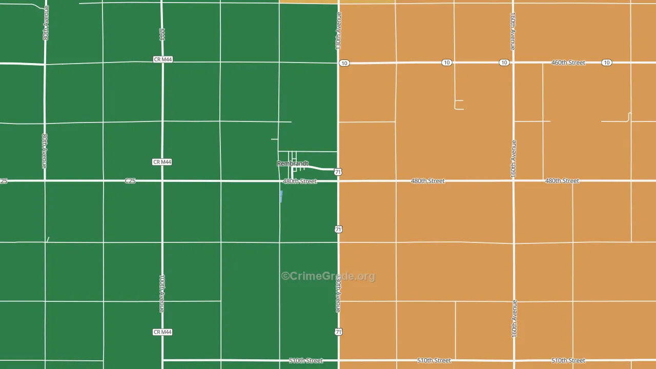 Rembrandt, IA Map of Vandalism Rates