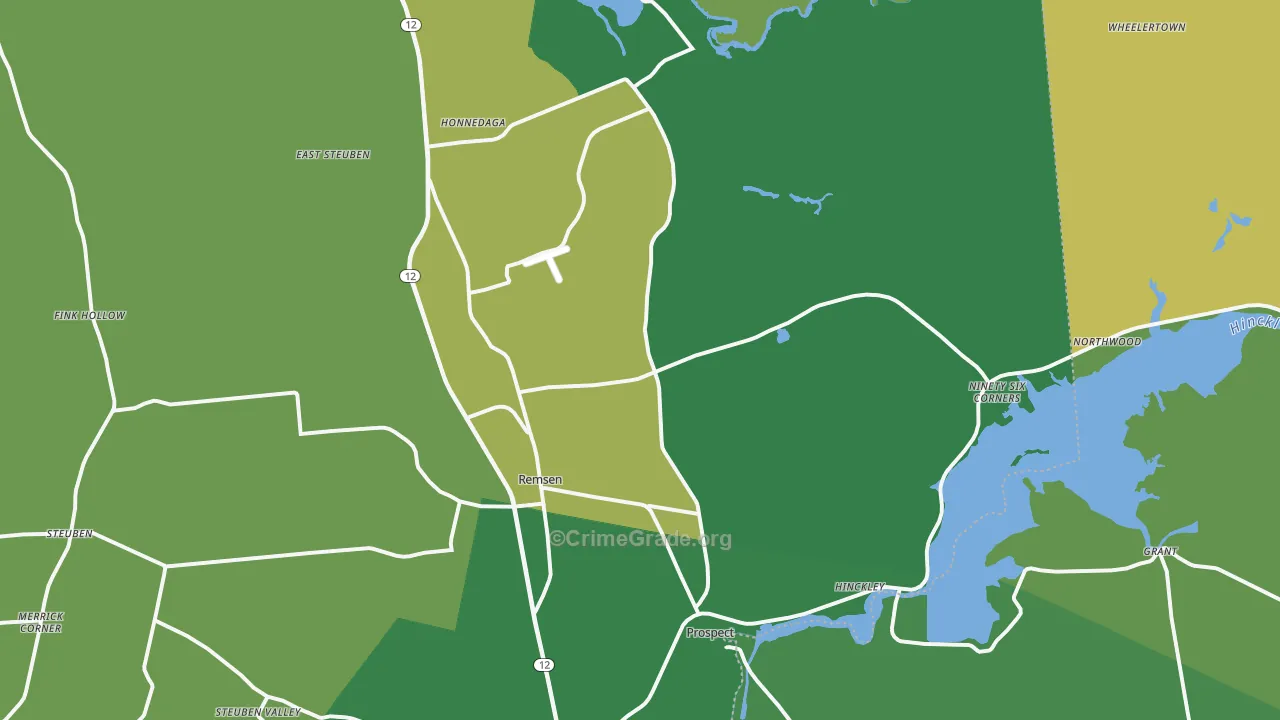 Remsen, NY Map of Vandalism Rates