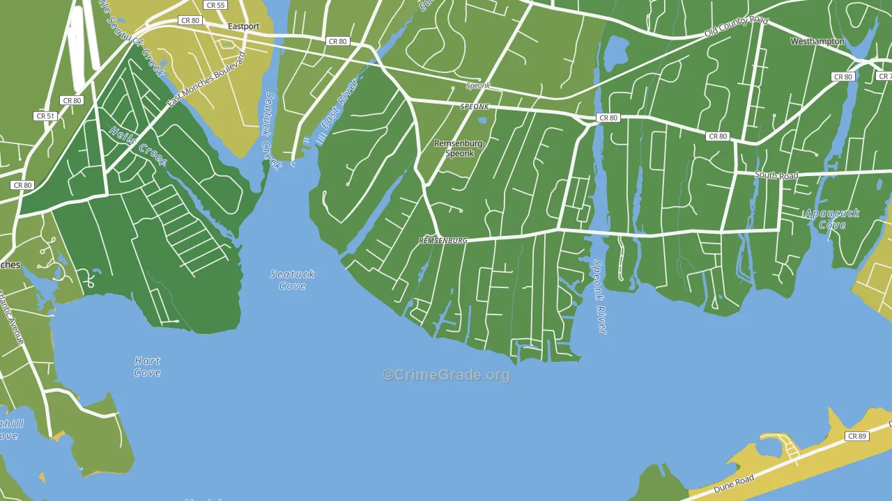 Remsenburg, NY Map of Vandalism Rates