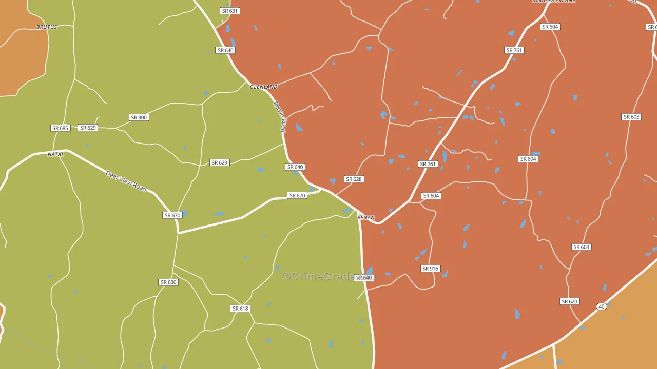 Renan, VA Map of Vandalism Rates
