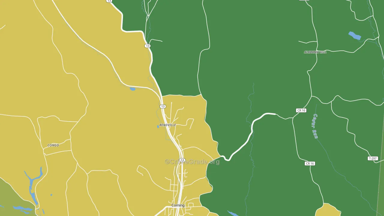 Rendville, OH Map of Vandalism Rates