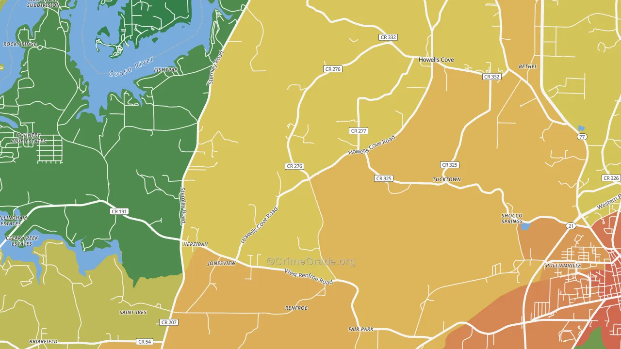 Renfroe, AL Map of Vandalism Rates