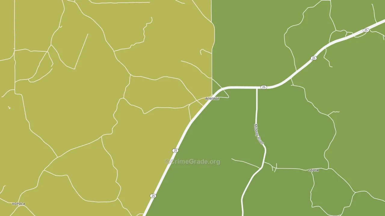 Renfroe, MS Map of Vandalism Rates