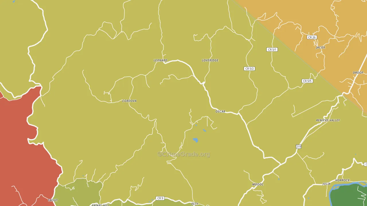 Renick, WV Map of Vandalism Rates