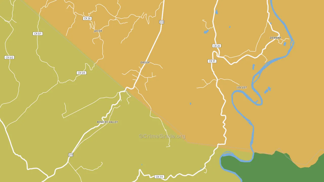 Renicks Valley, WV Map of Vandalism Rates