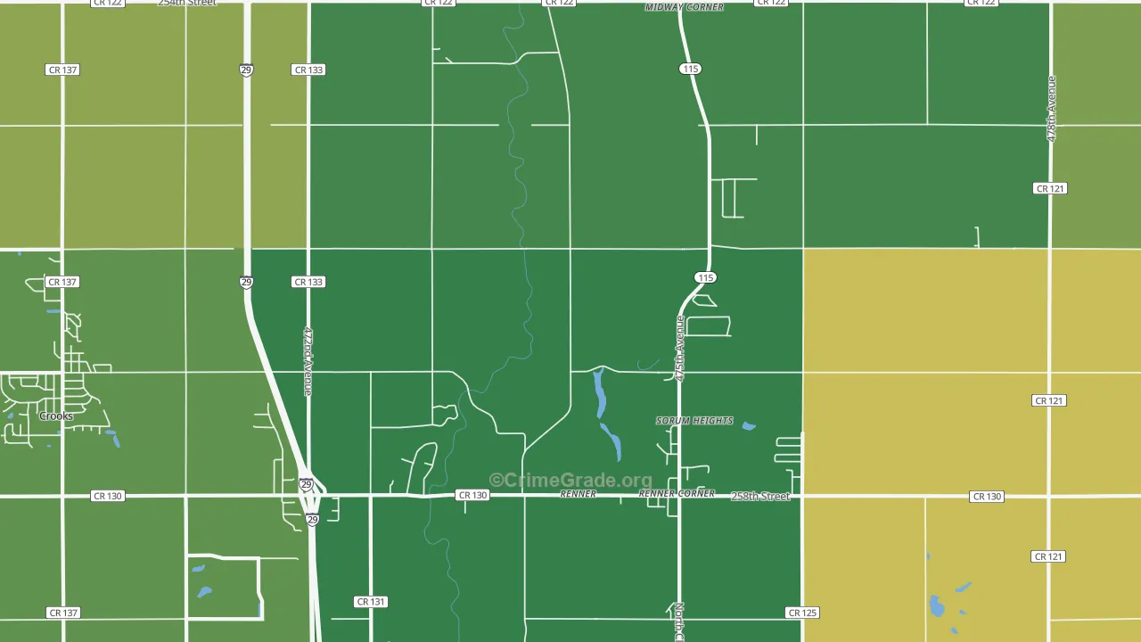 Renner, SD Map of Vandalism Rates