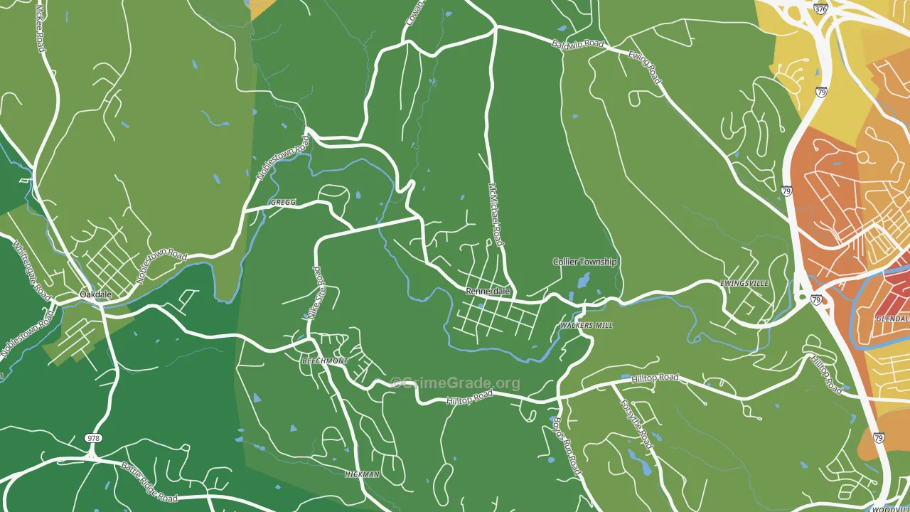Rennerdale, PA Map of Vandalism Rates