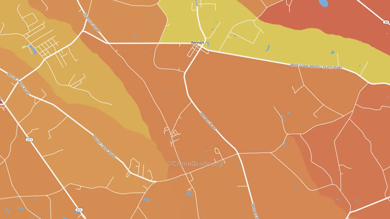Rennert, NC Map of Vandalism Rates
