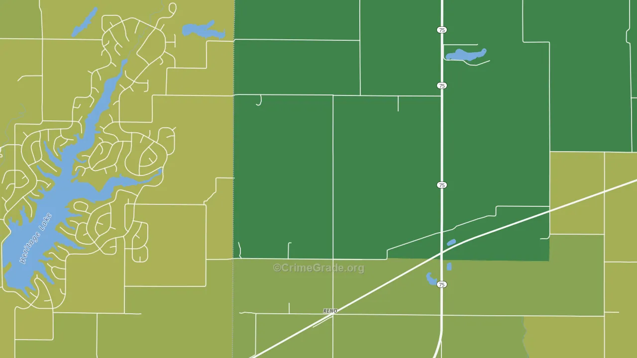 Reno, IN Map of Vandalism Rates