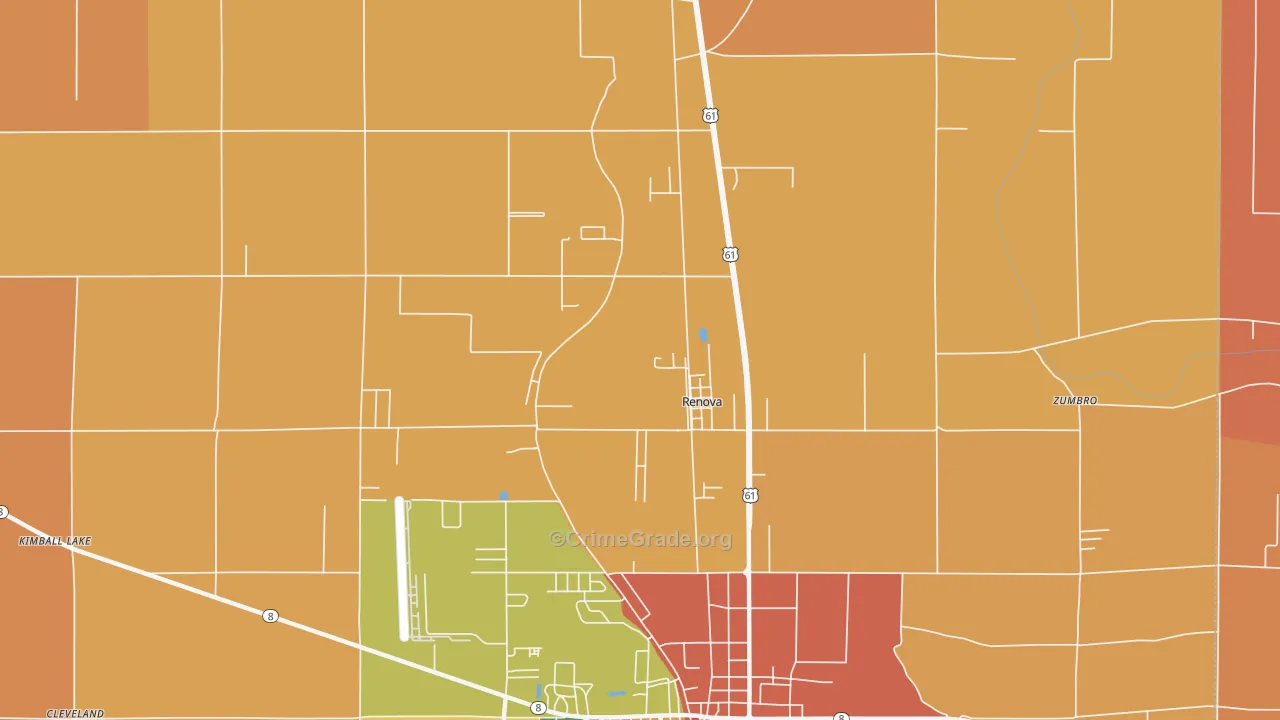 Renova, MS Map of Vandalism Rates